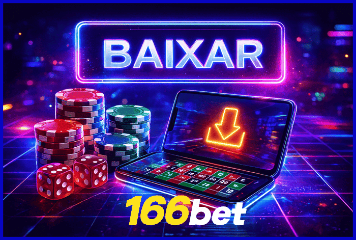 Imagem promovendo o app oficial da 166BET para mobile
