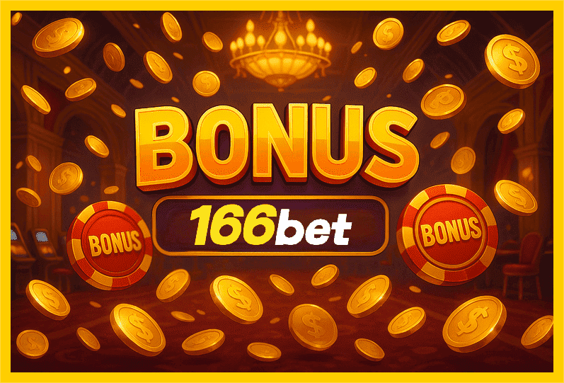 Imagem promovendo bônus 166BET com recompensas imperdíveis.