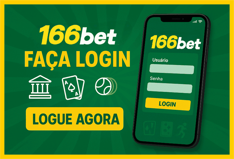 Imagem destacando login seguro na 166BET para novos usuários